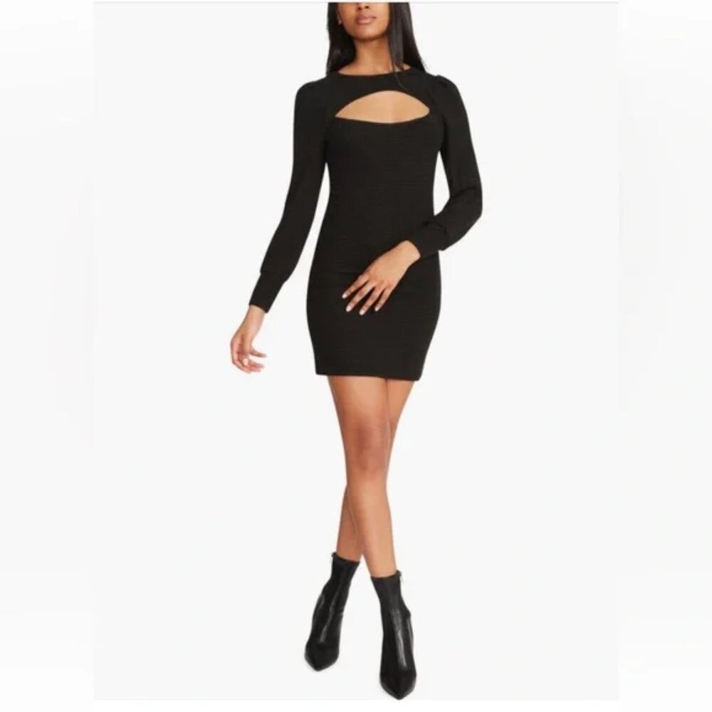 Steve Madden at the Peek Sweater Dress Black - Medium